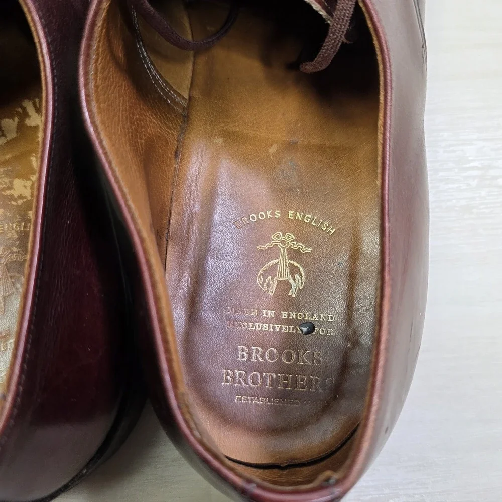 Brooks Brothers English Men's Brown Leather Derby Shoes Lace Up Size 11‎ US